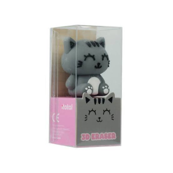GOMA DE BORRAR 3D GREY CAT GATO