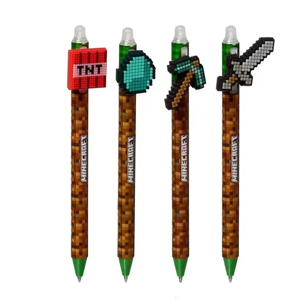 BOLÍGRAFO BORRABLE INKREDIBLE CON TOPE DE SILICONA MINECRAFT