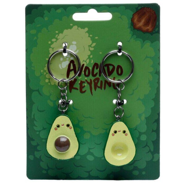 SET DE 2 LLAVEROS CON FORMA 3D KAWAII AGUACATE