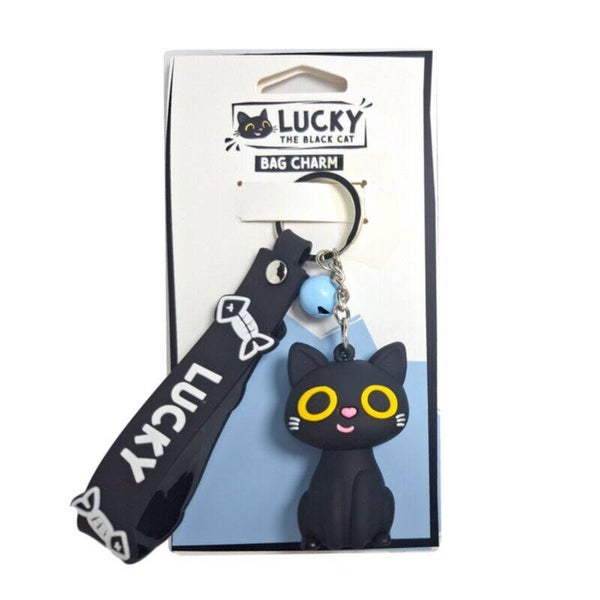 LLAVERO 3D CON FORMA GATO NEGRO LUCKY THE BLACK CAT