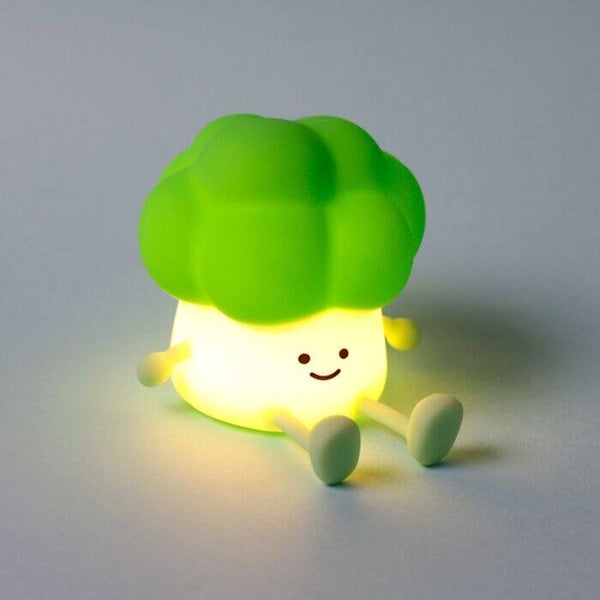 LÁMPARA DE NOCHE LED CON FORMA DE BRÓCOLI FOODIEMALS CON LUZ NOCTURNA Y SOPORTE PARA MÓVIL