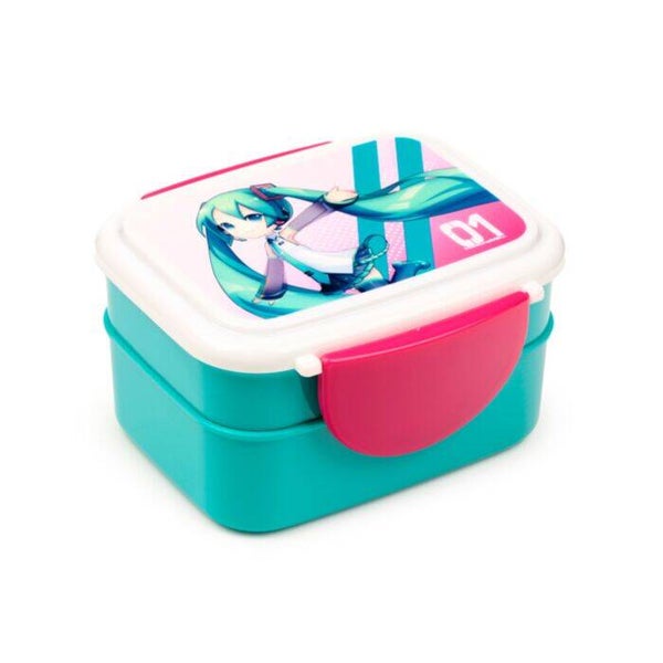 FIAMBERA TÁPER BENTO CON CIERRE EN CLIP Y CUBIERTOS HATSUNE MIKU