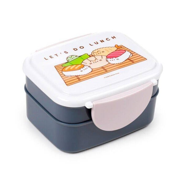 FIAMBRERA TÁPER BENTO CON CIERRE EN CLICK Y CUBIERTOS GATO PUSHEEN SUSHI CLUB