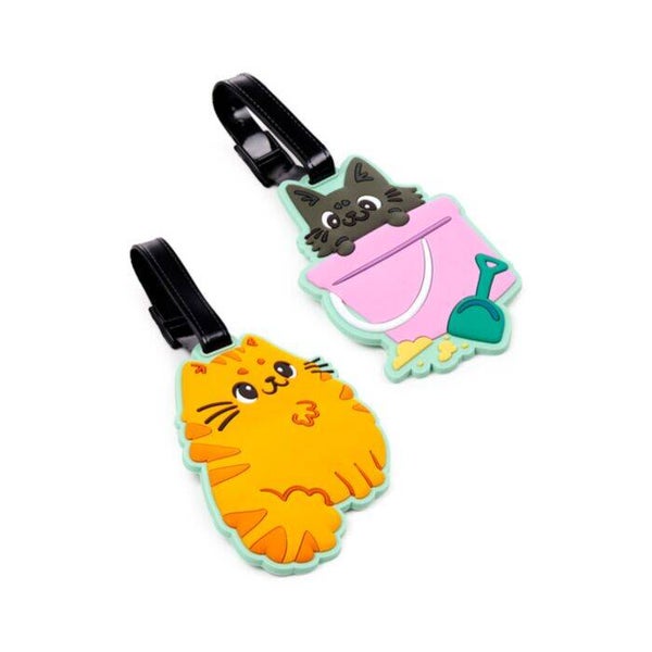 SET DE 2 ETIQUETAS DE EQUIPAJE DE PVC GATOS BEANS & CO