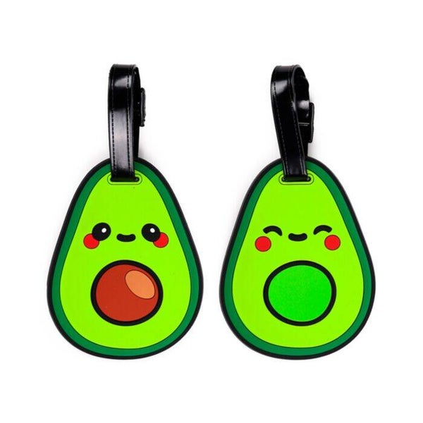 SET DE 2 ETIQUETAS DE EQUIPAJE DE PVC AGUACATE FOODIEMALS