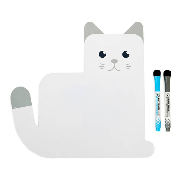 PIZARRA NEVERA MAGNÉTICA GATO MEOW CON 2 ROTULADORES