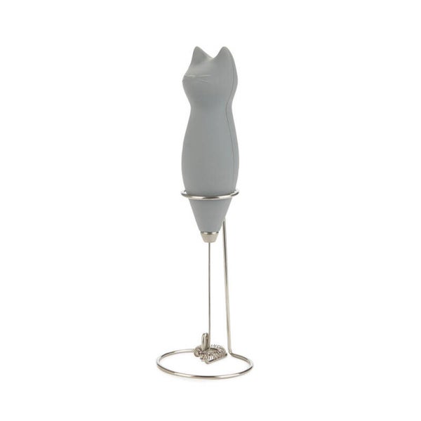 ESPUMADOR DE LECHE MEOW GRIS 2XAA PLÁSTICO/METAL & GATO