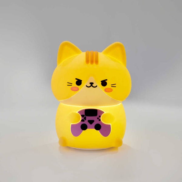 LUZ DE NOCHE KAWAII GAMER NARANJA CABLE USB 3 7V & GATO
