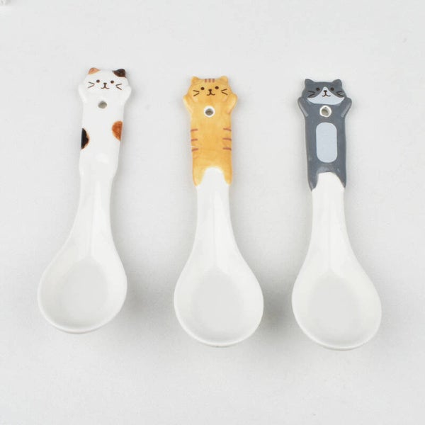和風三毛猫セラミックスプーン CUCHARA DE GATO