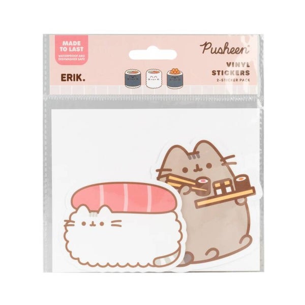 PACK 2 PEGATINAS VINILO GATO PUSHEEN SUSHI ROLL 1