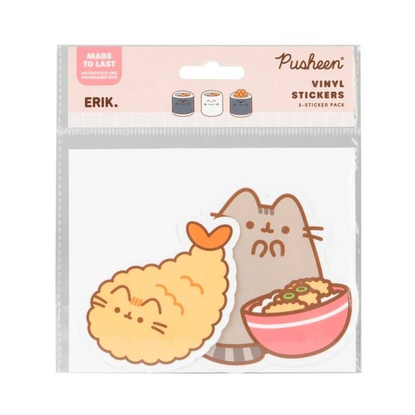 PACK 2 PEGATINAS VINILO GATO PUSHEEN SUSHI ROLL 2