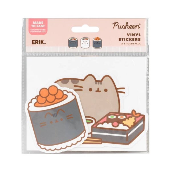PACK 2 PEGATINAS VINILO GATO PUSHEEN SUSHI ROLL 5