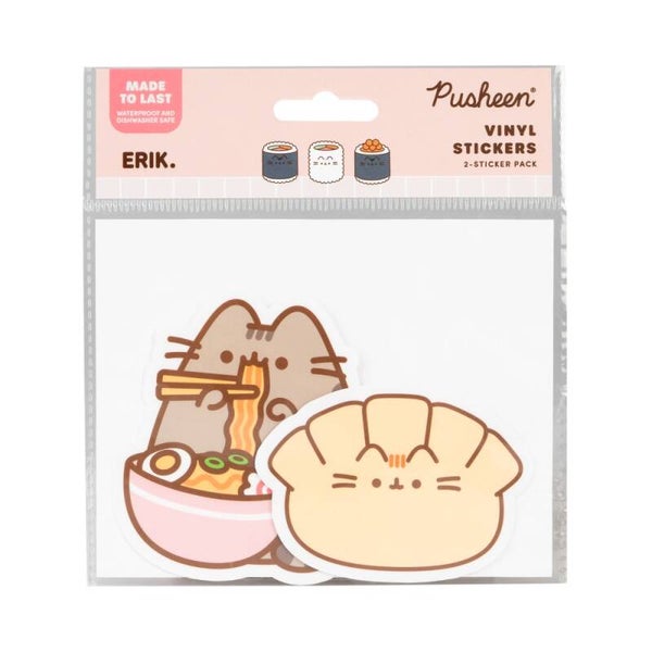 PACK 2 PEGATINAS VINILO GATO PUSHEEN SUSHI ROLL 6