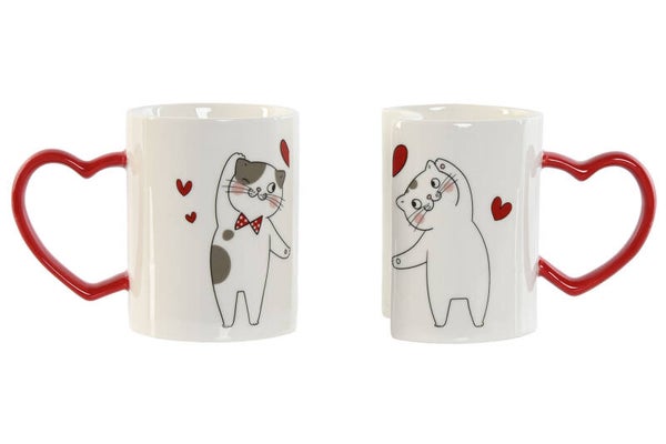MUG SET 2 PORCELANA 24X8X9.5 260ML GATOS LOVE