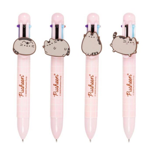 BOLÍGRAFO MULTICOLOR 6 COLORES CON ACCESORIO GATO PUSHEEN
