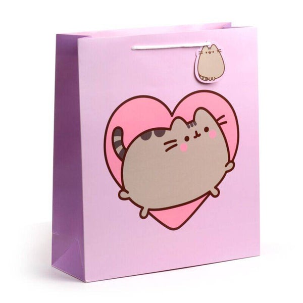 BOLSA DE REGALO EL GATO PUSHEEN Y CORAZÓN EXTRA GRANDE