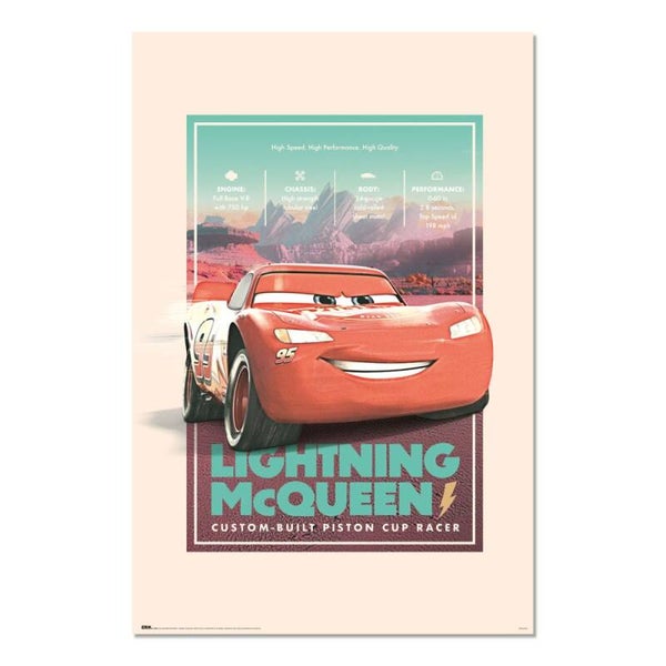 POSTER DISNEY PIXAR CARS VINTAGE