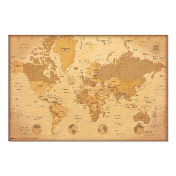 POSTER MAPA MUNDO ES VINTAGE