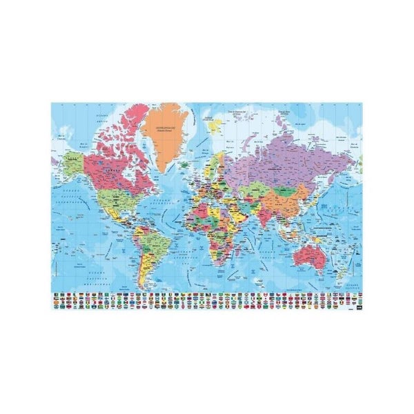 POSTER MAPA MUNDO PT FISICO POLITICO