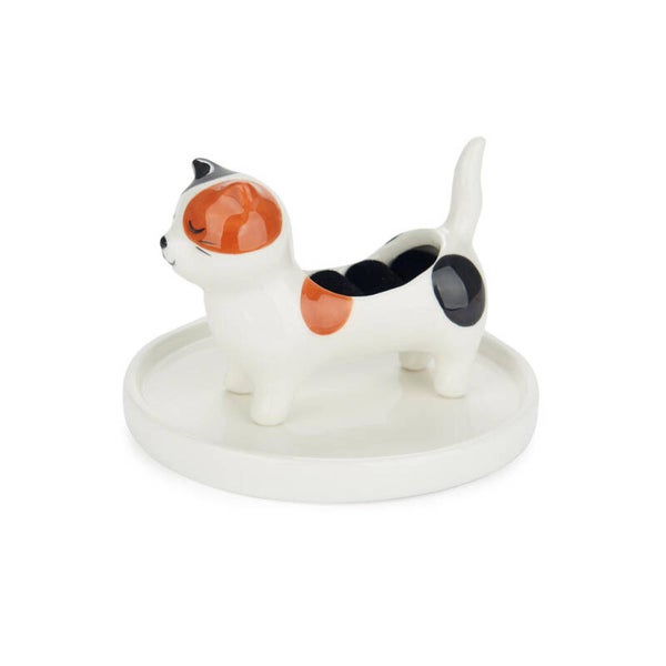 PORTA ANILLOS KITTY CALICO CERÁMICA & GATO