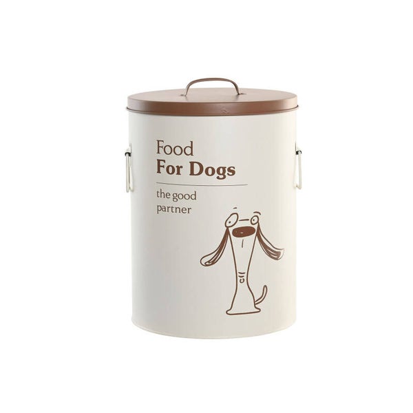 CUBO METAL 27.5X27.5X37 COMIDA PERRO BLANCO