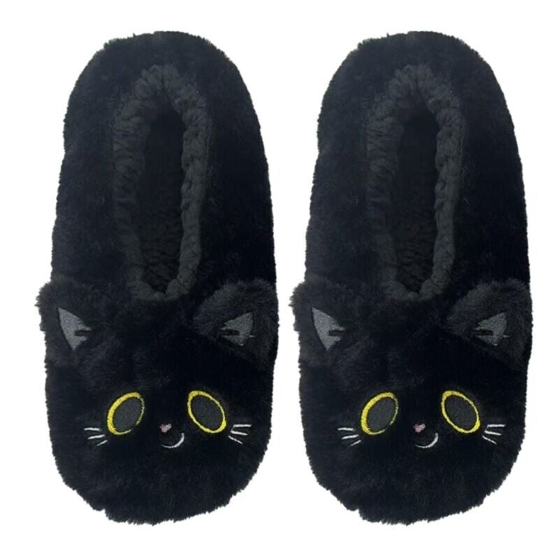 ZAPATILLAS DE PELUCHE ANTIDESLIZANTES GATO NEGRO LUCKY THE BLACK CAT