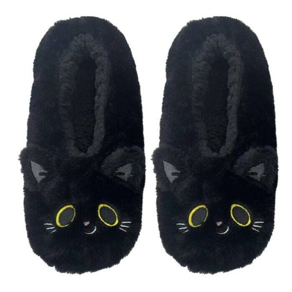 ZAPATILLAS DE PELUCHE ANTIDESLIZANTES GATO NEGRO LUCKY THE BLACK CAT