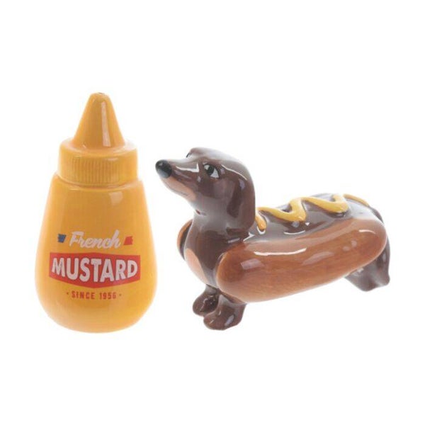 SET DE SALERO Y PIMENTERO PERRO SALCHICHA