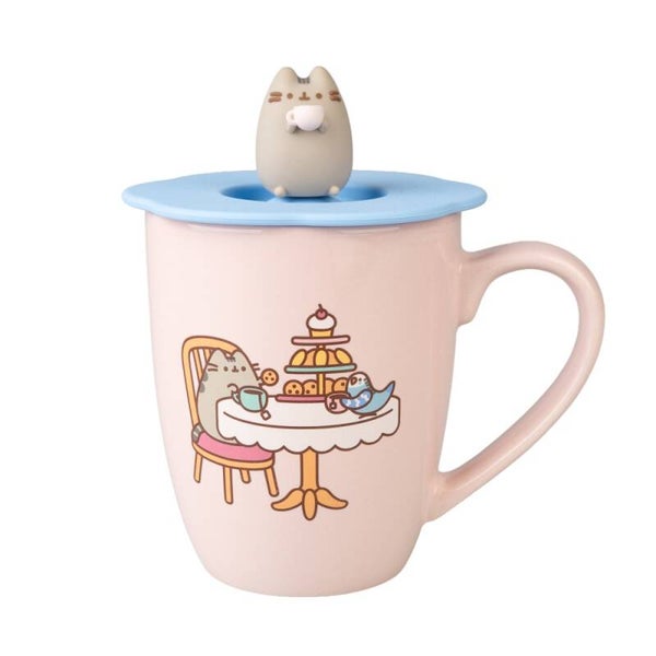 TAZA PREMIUM CON TAPA GATO PUSHEEN