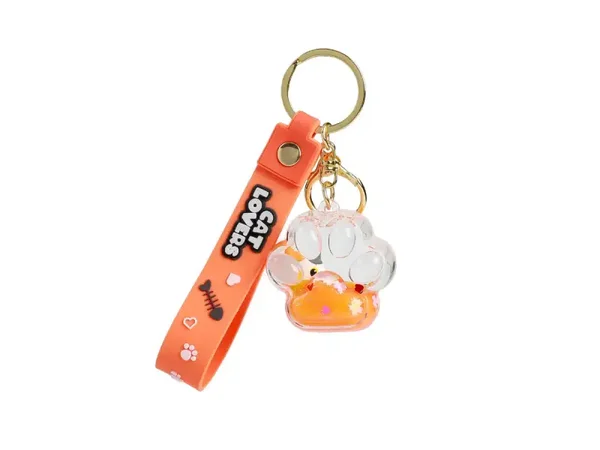 LLAVERO LIQUID PATA ORANGE CAT