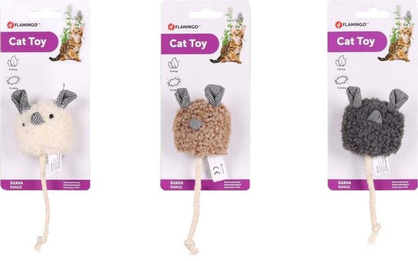 RATÓN DE JUGUETE FLAMINGO (15x6x5cm) - SUAVA/GATO