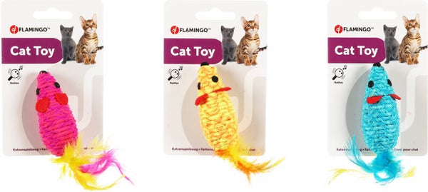 RATÓN CON PLUMAS FLAMINGO - SHUKA/GATO