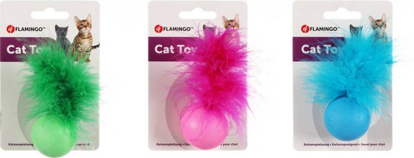 PELOTA CON PLUMAS FLAMINGO - HOWI/GATO
