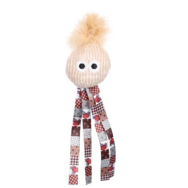 CARA DE JUGUETE CON PLUMA FLAMINGO - VINTA BEIGE/GATO