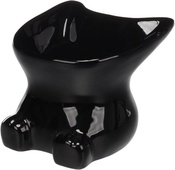 FLAMINGO COMEDERO DE CERÁMICA PARA GATO CON FORMA DE GATO NEGRO - DOBY-