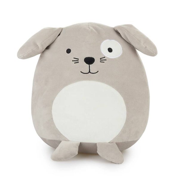 COJÍN WOOF GRIS POLIÉSTER & PERRO