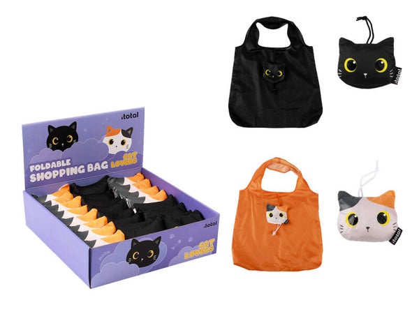 BOLSA DE COMPRAS PLEGABLE ORANGE CAT GATO