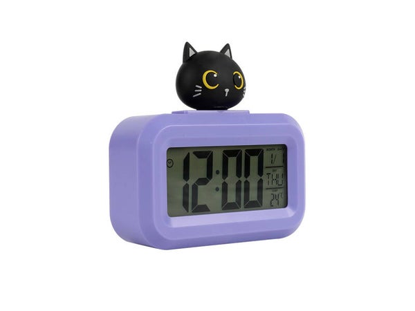 RELOJ DESPERTADOR BLACK CAT GATO