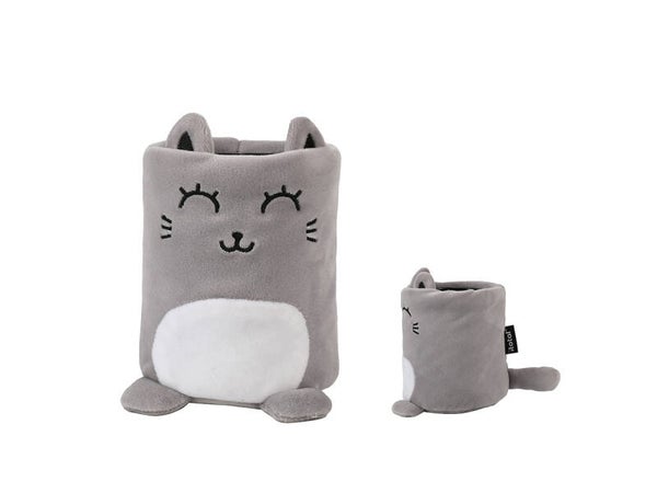 PORTABOLÍGRAFOS PLUSH GREY CAT GATO