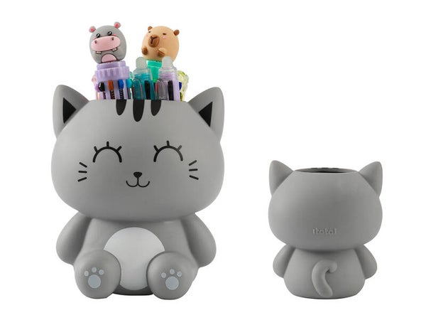 PORTABOLÍGRAFOS 3D GREY CAT GATO