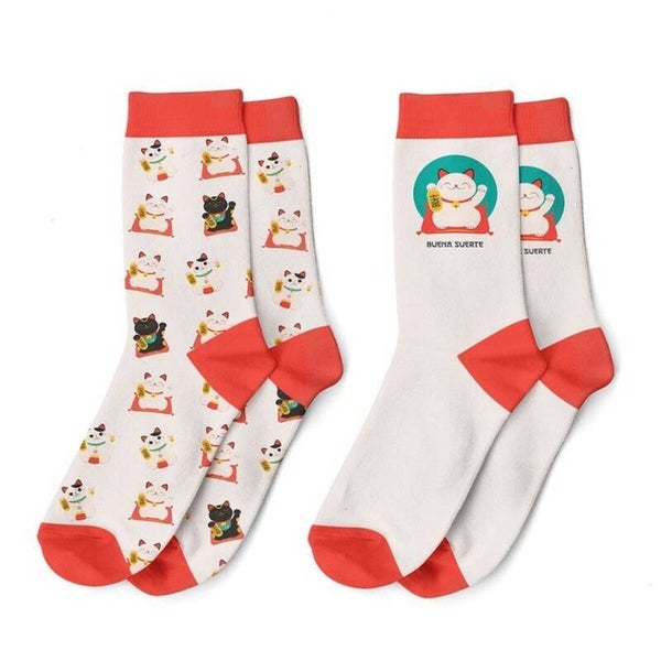 CALCETINES MANEKI NEKO GATO DE LA SUERTE TALLA 39-42