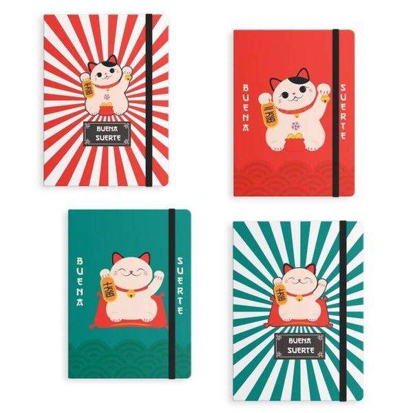 LIBRETA MANEKI NEKO GATO DE LA SUERTE 10.5x1.5x14.5CM