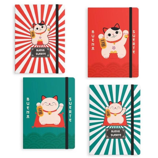 LIBRETA MANEKI NEKO GATO DE LA SUERTE 13x1.5x19CM
