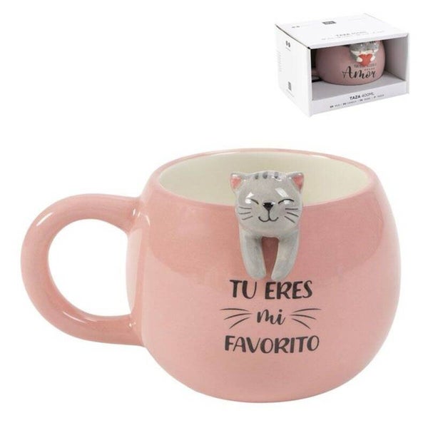 MUG 400ML FIGURA GATO TU ERES MI FAVORITO