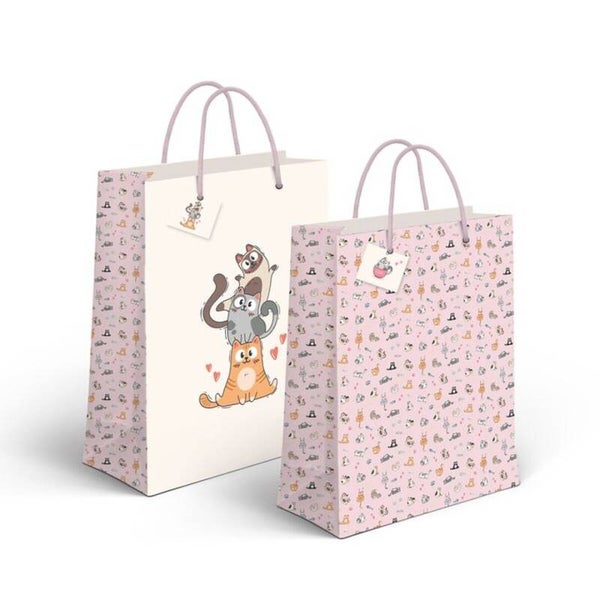 BOLSA PAPEL M GATOS 18x10x23CM