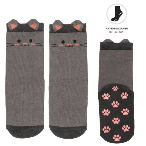 CALCETINES INFANTILES ANTIDESLIZANTES GATO TALLAS 23-38