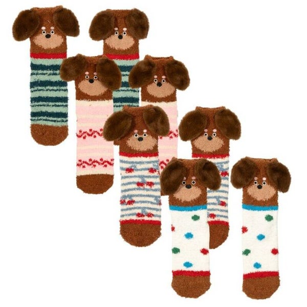 CALCETINES BORREGUITO TECKEL PERRO TALLA 35-40
