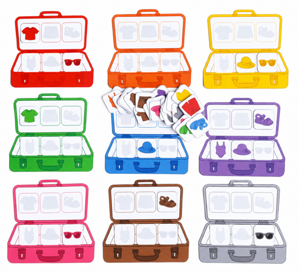 Les valises colorées Niveau 2 - 9 couleurs