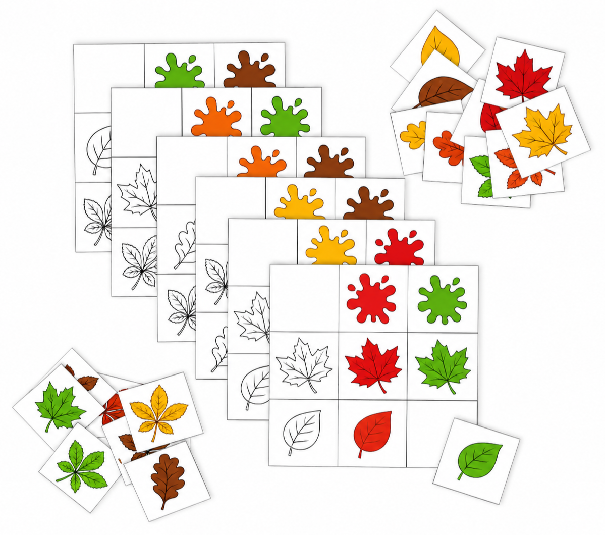 Les tableaux à double entrée des feuilles d'automne 2X2