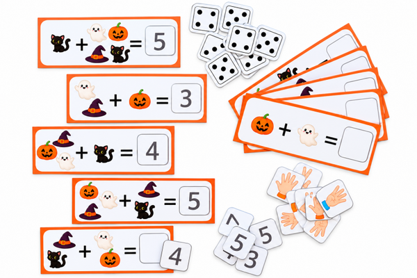 Les additions d'Halloween de 1 à 5 - Niveau 1
